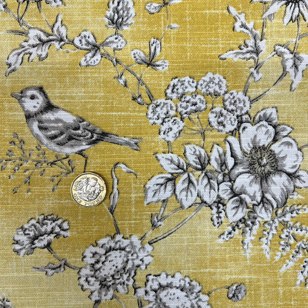 2m iLiv Finch Toile Buttercup Cotton Curtain Upholstery Cushion Blind Fabric