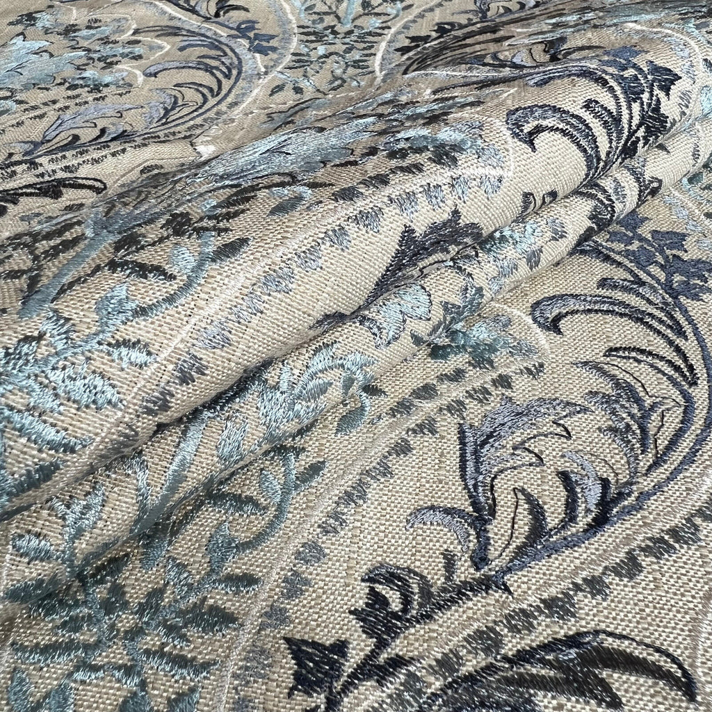 3.4 Metres iLiv Lynwood Indigo Embroidered Fabric Curtain Upholstery Cushion