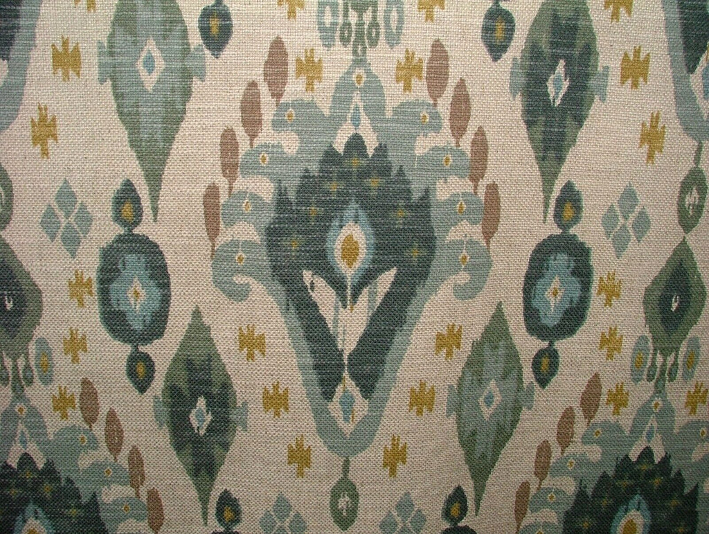 iLiv Boho Glacier Ikat Linen Blend Cotton Curtain Upholstery Cushion Fabric