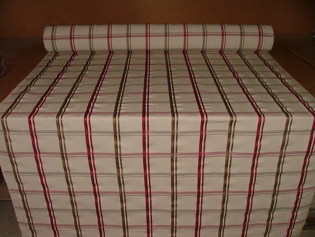 Romo Curtain Upholstery Fabric Quincey Redcurrant Woven Check - 14 Metres6