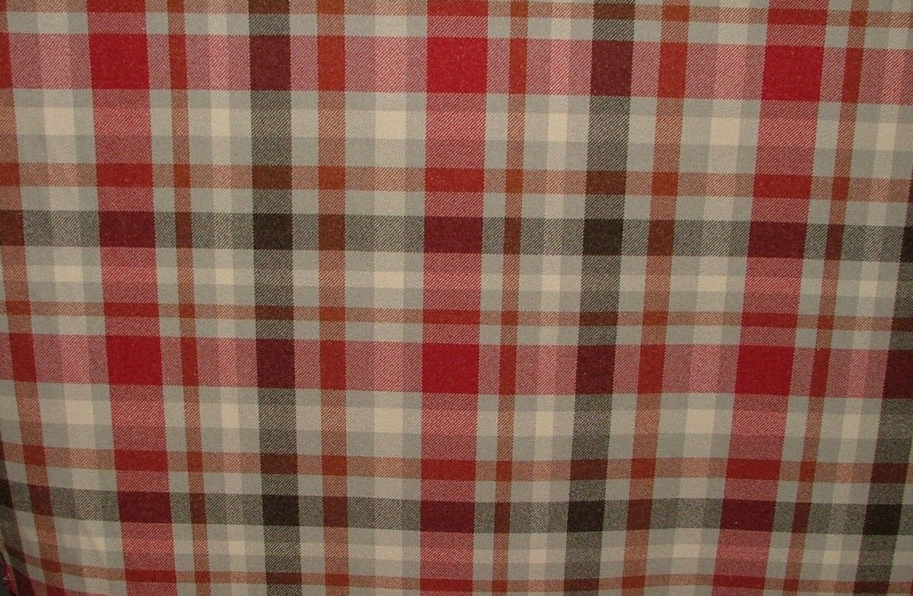 Tobermory Rosso Wool Effect Thick Tartan Upholstery Curtain Cushion Fabric