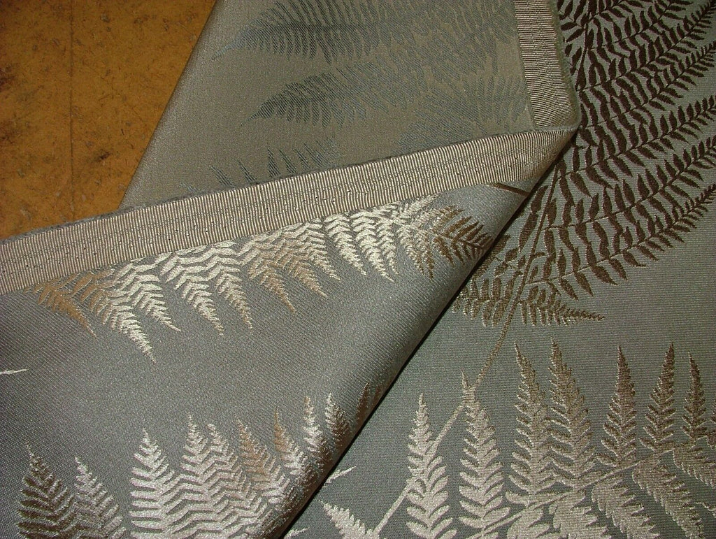 16 Metre Gold Pewter Fern Jacquard Fabric Curtain Cushion Upholstery RRP £608.00