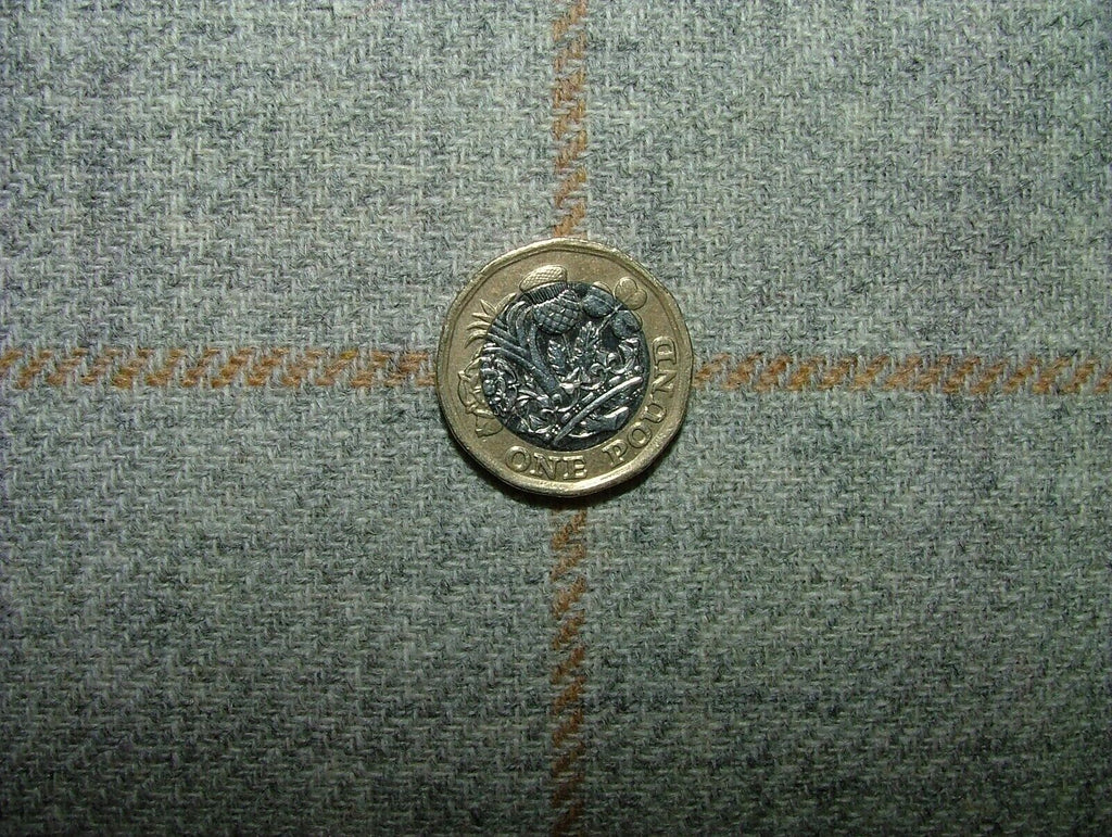 100% Shetland Wool Torbeg Grey Tartan Check Upholstery Curtain Cushion Fabric