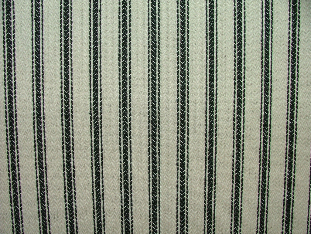 Harrogate Herringbone Black Natural Cotton Ticking Curtain Upholstery Fabric