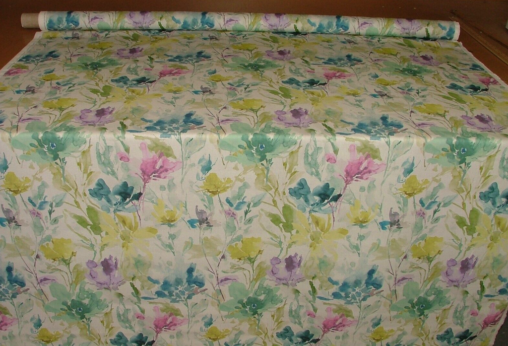 2.7 Metres iLiv Water Meadow Jade Cotton Fabric Cushion Curtain Upholstery