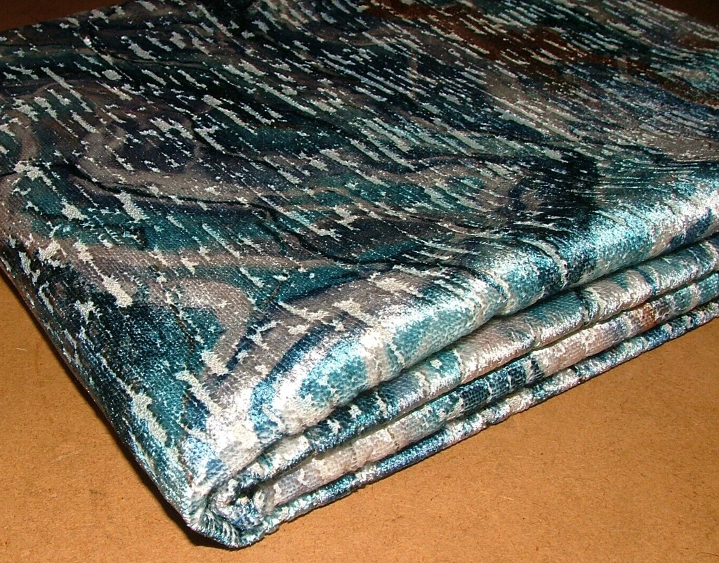 1.2 Metres Illusion Moonlight Marble Printed Velvet Upholstery Cushion Fabric