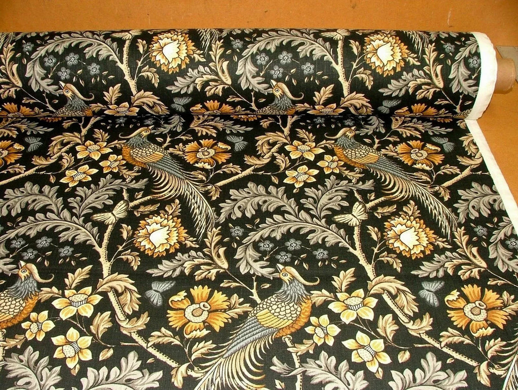 Cotton Curtain Fabric Hampton Court Floral Bird Upholstery Cushion 12 Metre Roll10