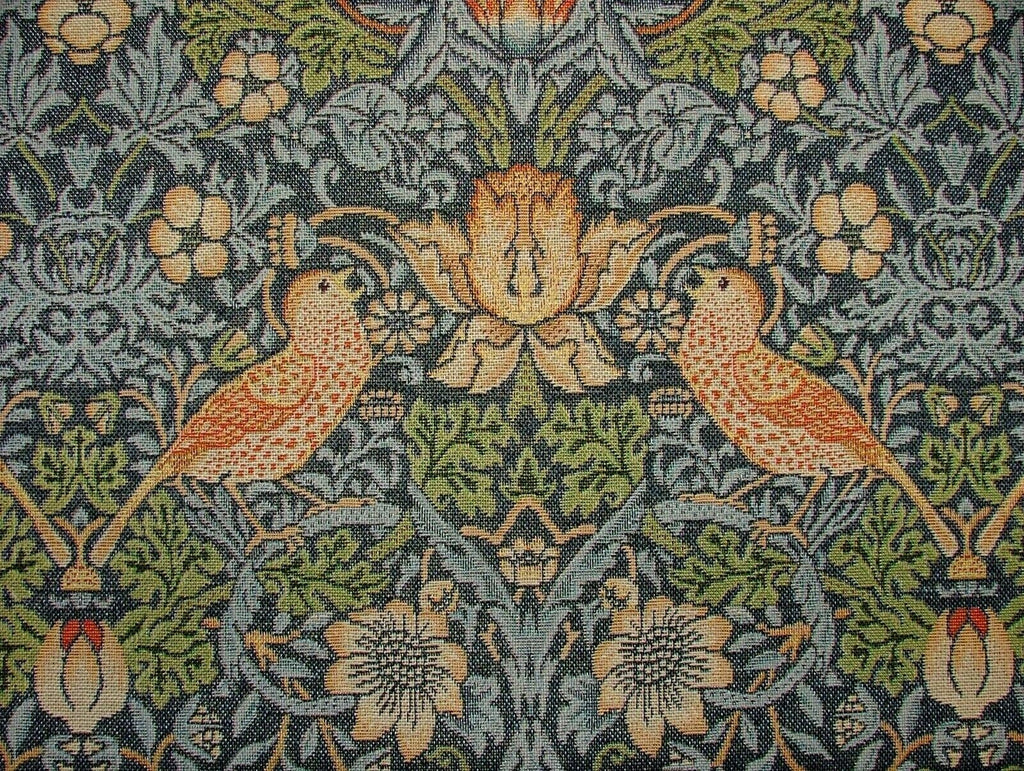 William Morris Strawberry Thief Tapestry Curtain Upholstery Cushion Fabric