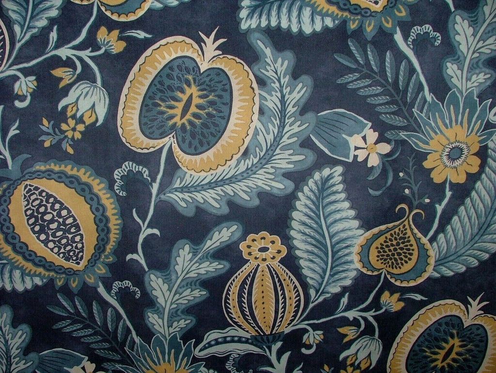 Arts And Crafts Pomegranate Navy Blue Velvet Fabric Curtain Upholstery Cushion