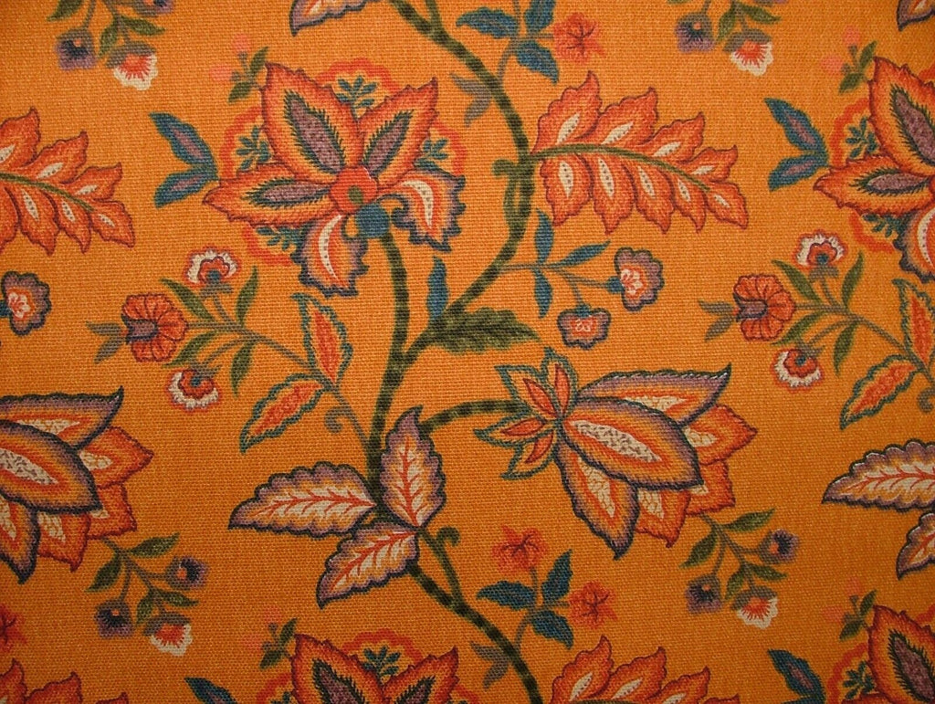 Grand Durbar Spice Floral Cotton Curtain Upholstery Cushion Roman Blind Fabric