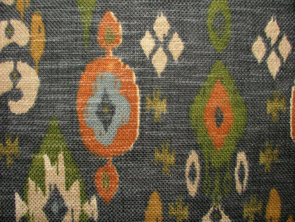 iLiv Boho Spice Ikat Linen Blend Cotton Curtain Upholstery Cushion Fabric