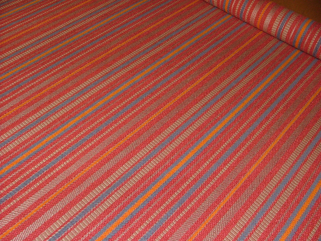 2.1 Metres Hendrix Chilli Thick Woven Stripe Curtain Upholstery Cushion Fabric