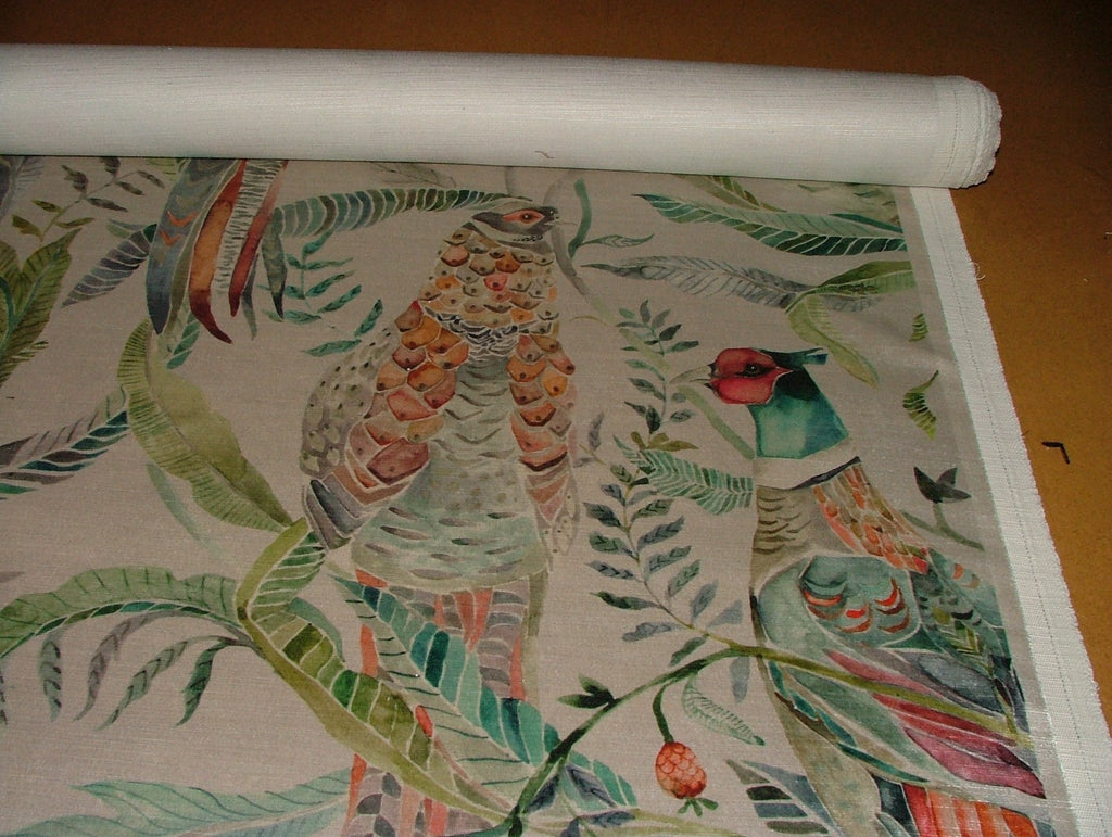 Pheasant Velvet Curtain Fabric Upholstery Cushion By VOYAGE MAISON 3 METRES9