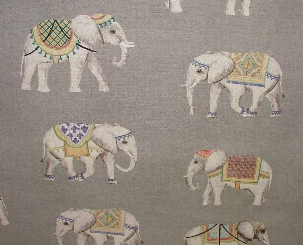 Jaipur Indian Elephant Grey 100% Cotton Curtain Upholstery Cushion Blind Fabric