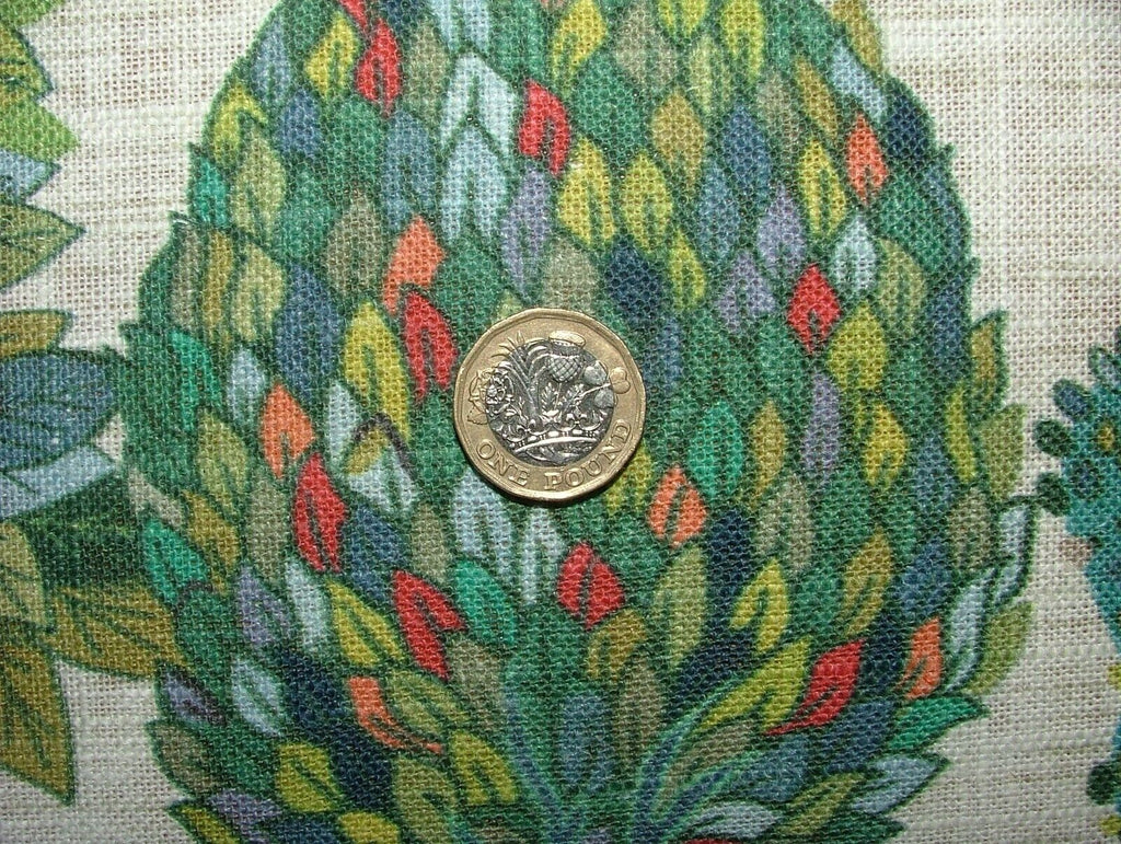 Foliage Fall Trees Carnival Linen Blend Curtain Upholstery Cushion Blind Fabric