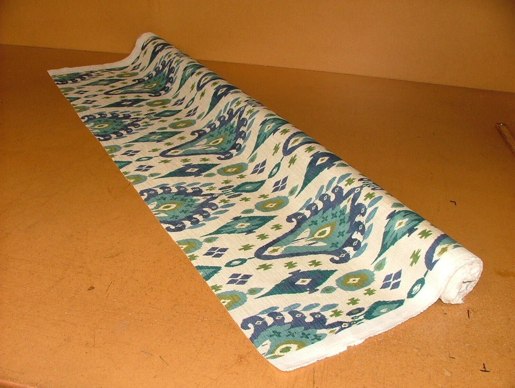 iLiv Boho Arctic Ikat Linen Blend Cotton Curtain Upholstery Cushion Fabric