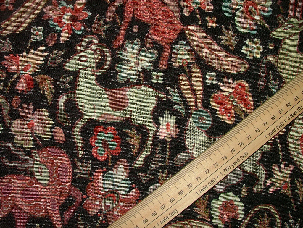 Tudor Forest Tapestry Vintage Fabric - Curtain Upholstery Cushions Table Runner