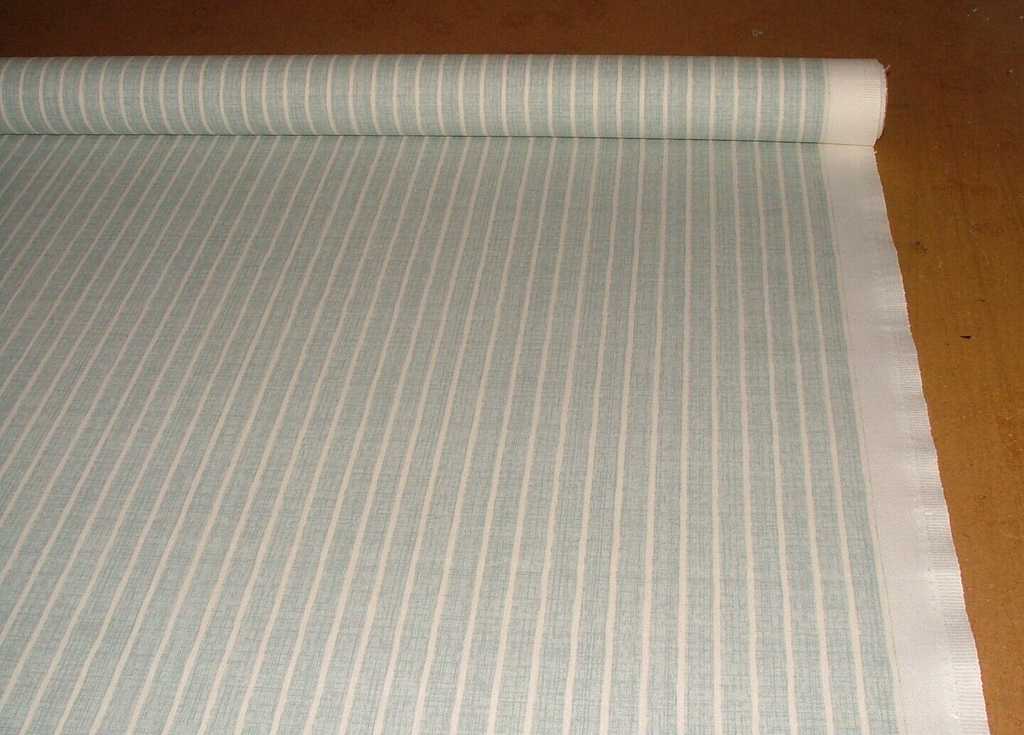 3.3 Metres iLiv Pencil Stripe Duckegg Cotton Fabric Cushion Curtain Upholstery