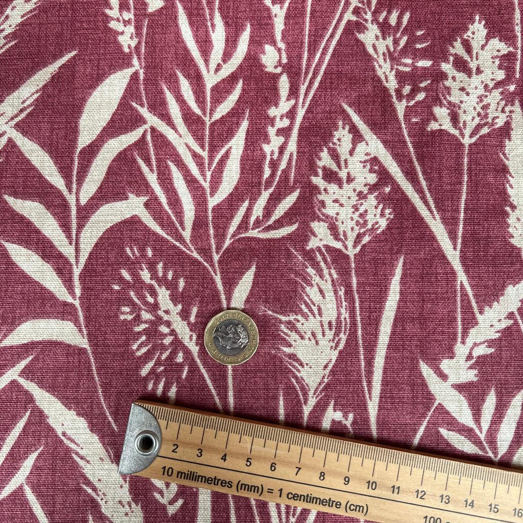 2.4 Metres iLiv Wild Grasses Rosewood Cotton Fabric Cushion Curtain Upholstery