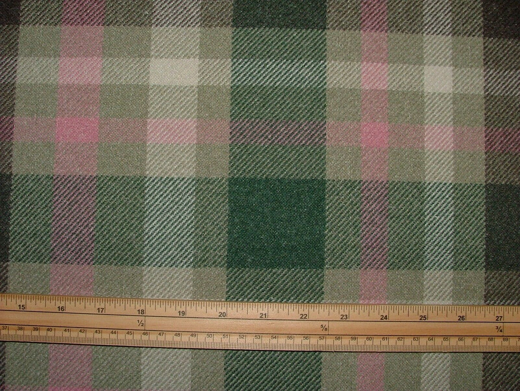 Tobermory Jade Wool Effect Thick Tartan Upholstery Curtain Cushion Fabric