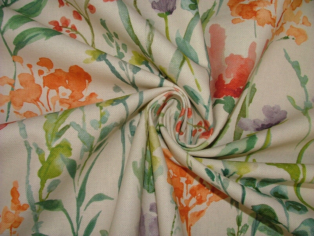 3.3 Metres iLiv Wild Flowers Clementine Cotton Fabric Cushion Curtain Upholstery