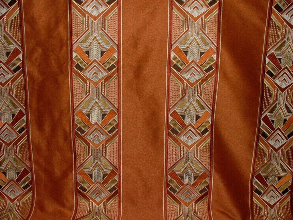 Art Deco Embroidered Gatsby Amber Jacquard Curtain Upholstery Cushion Fabric