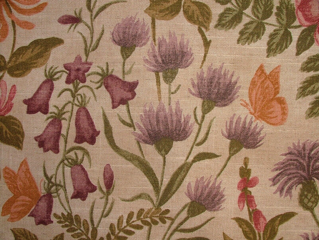 3.4 Metres iLiv Field Flowers Copper Linen Mix Fabric Cushion Curtain Upholstery