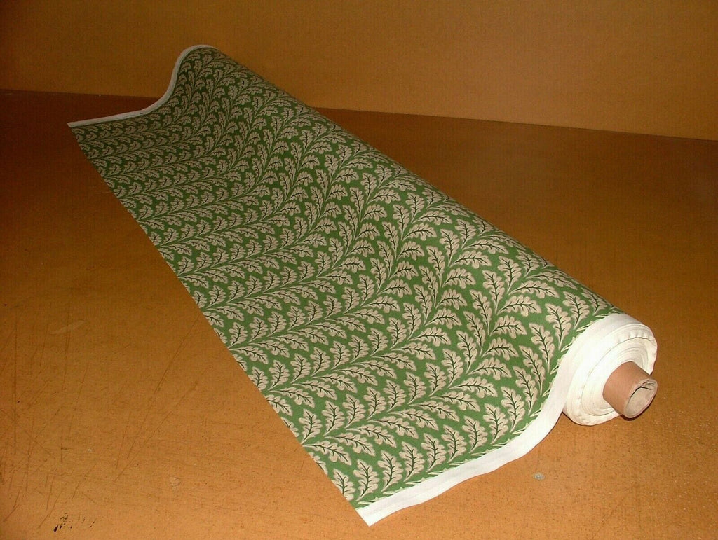 10 Metres Morris Leaf Forest Green Cotton Curtain Upholstery Roman Blind Fabric