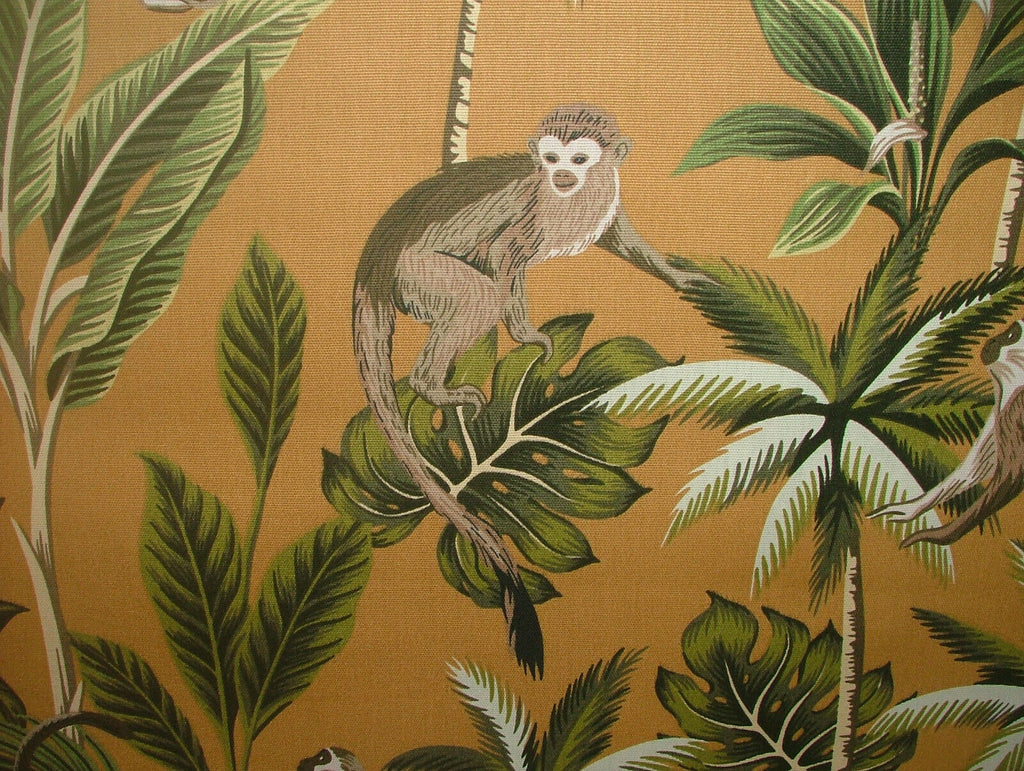 Tropical Monkey Botanical 100% Cotton Curtain Upholstery Cushion Blind Fabric