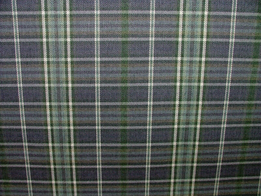 2.7 Metre Pitlochry Indigo Blue Tartan Flame Retardant Fabric Upholstery Cushion