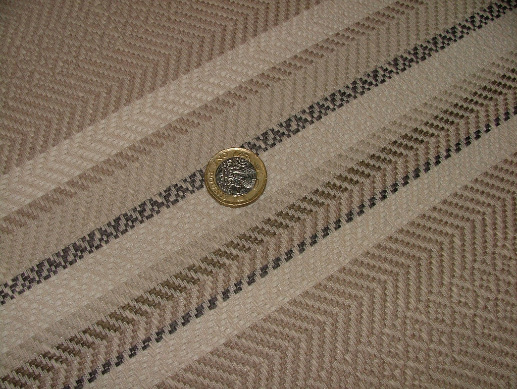 iLiv Thick Woven Curtain Fabric 2.2 Metre Indus Almond Stripe Upholstery Cushion9