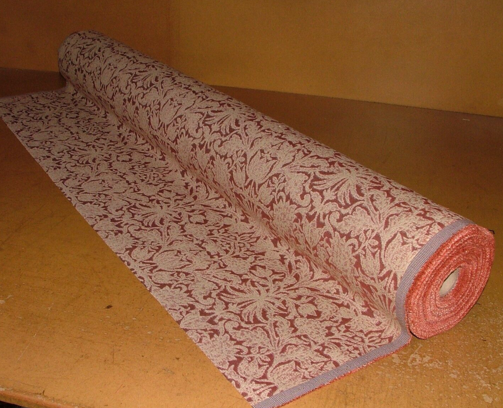 35 Metres Riverhill Claret Woven Jacquard Fabric Curtain Upholstery Cushion