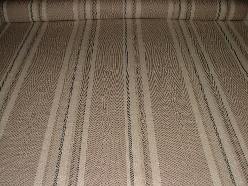 iLiv Thick Woven Curtain Fabric 2.2 Metre Indus Almond Stripe Upholstery Cushion6