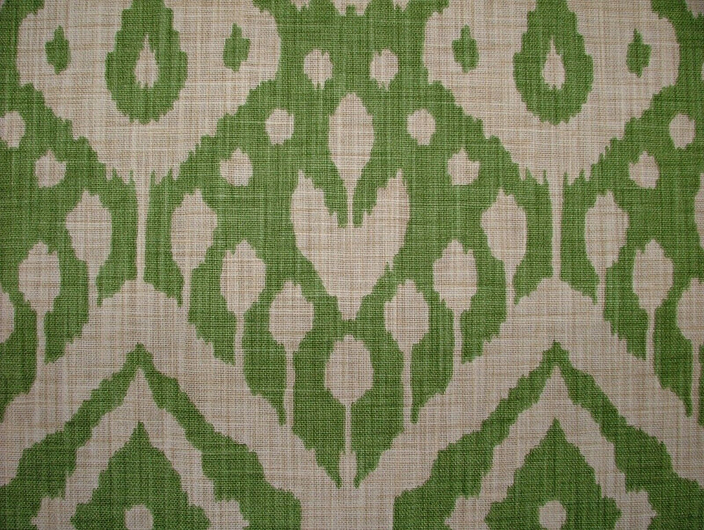 Moroccan Ikat Emerald Green Cotton Curtain Upholstery Cushion Roman Blind Fabric