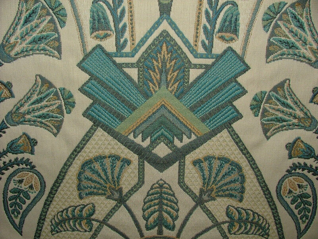 Art Deco Madison Prussian Blue Thick Jacquard Curtain Upholstery Cushion Fabric