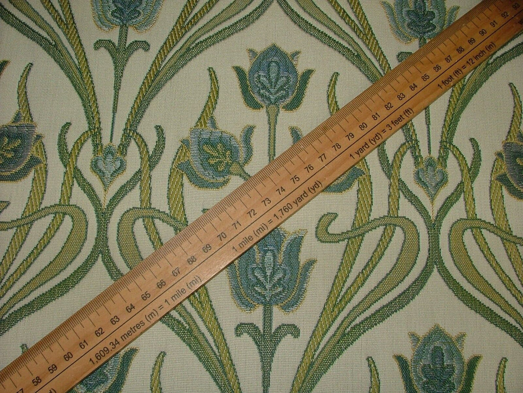 Art Nouveau Pugin Duckegg Woven Jacquard Curtain Upholstery Cushion Blind Fabric