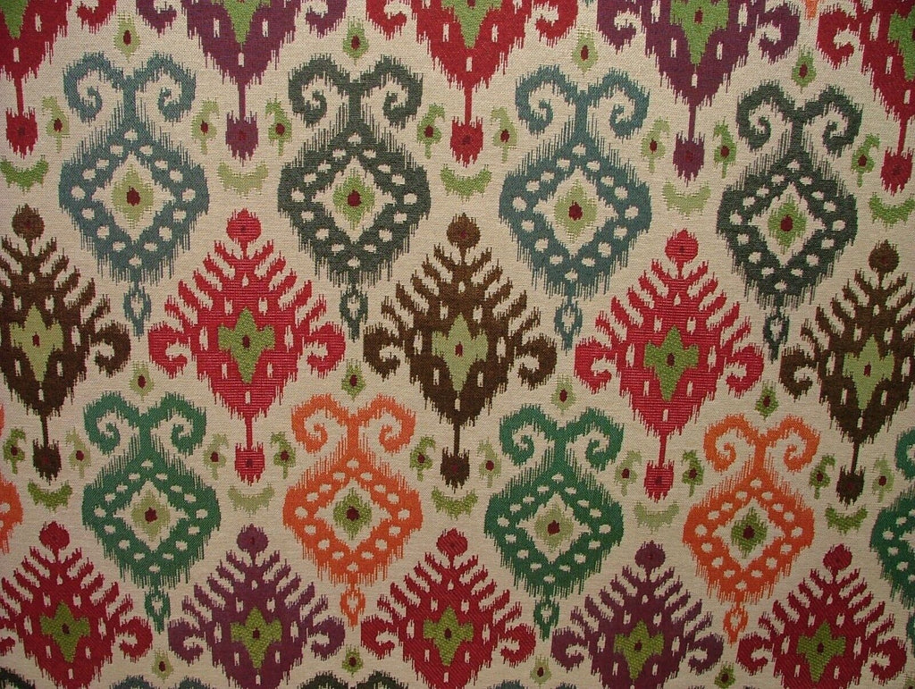 Ikat Kilim Tapestry Fabric Curtain Upholstery Cushion Soft Furnishing Multi Use