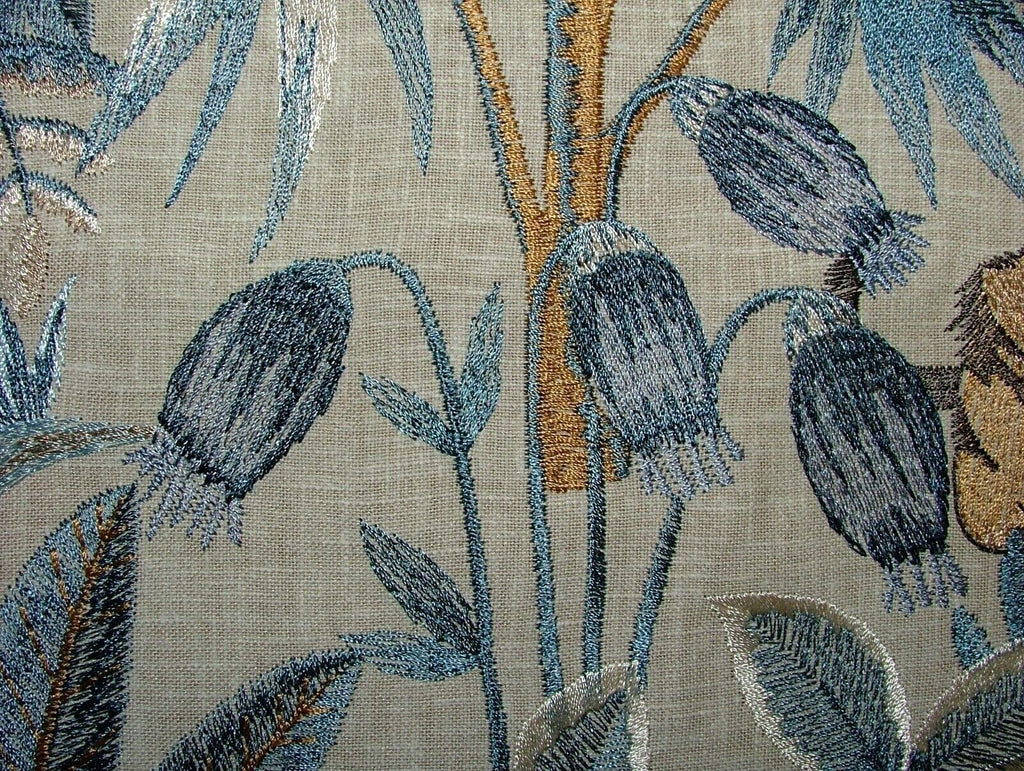 Tropical Forest Tiger Lagoon Embroidered  Fabric Curtain Upholstery Cushion