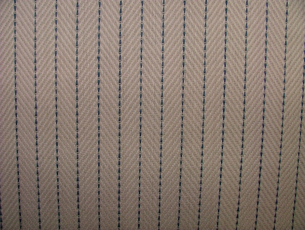 1.5 Metre Kingfisher Herringbone Stripe Cotton Fabric Curtain Upholstery Cushion