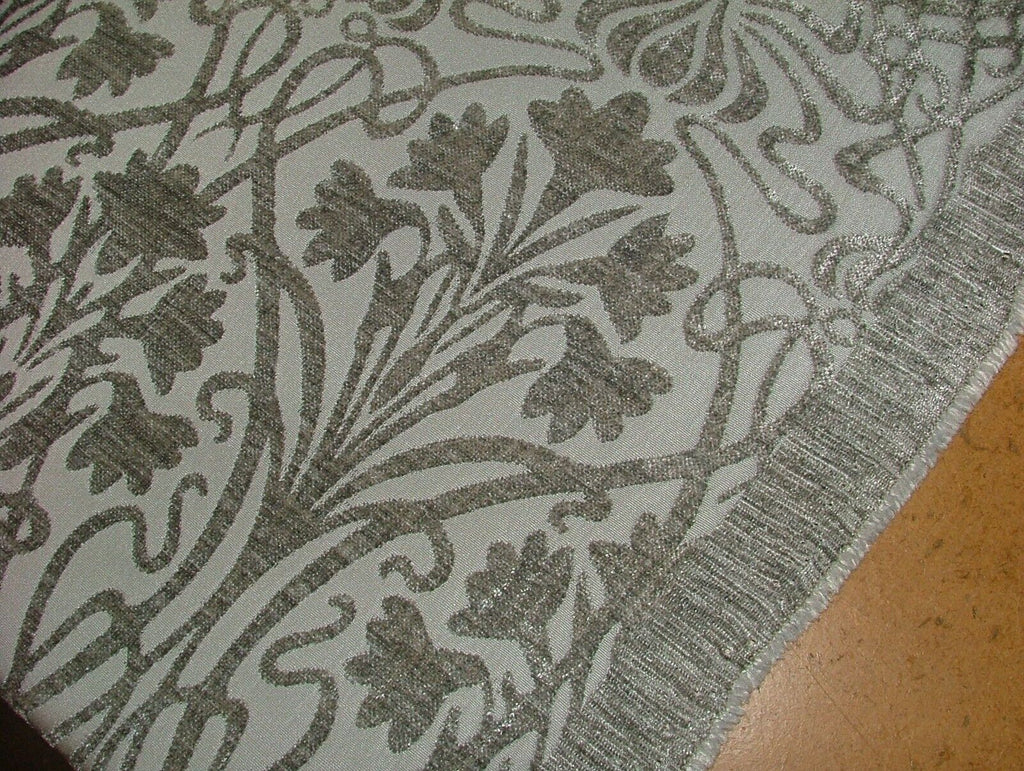 10 Metres Art Nouveau Flint Grey Chenille Fabric Curtain Upholstery Cushion