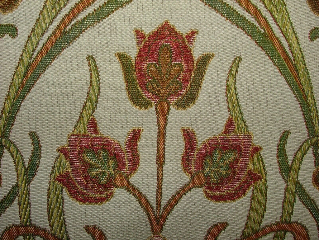 Art Nouveau Pugin Red Woven Jacquard Curtain Upholstery Cushion Blind Fabric