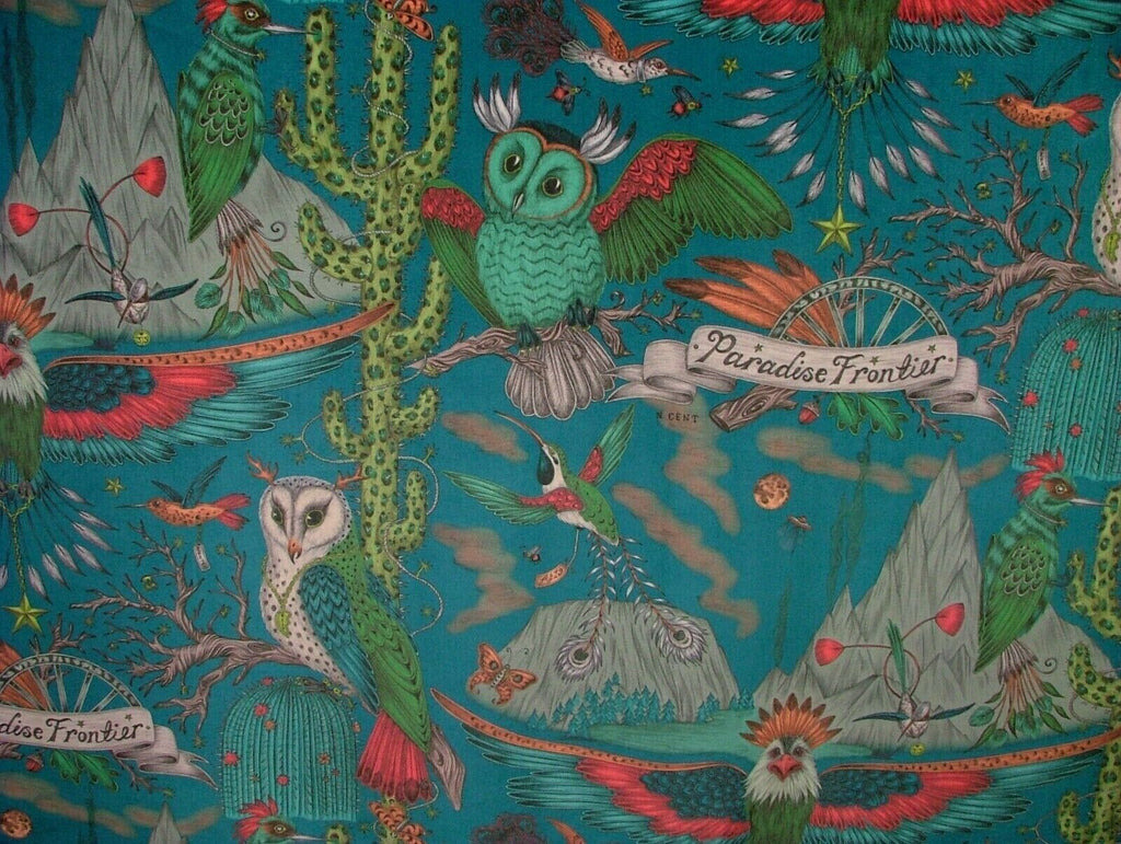 Emma J Shipley Frontier Teal Velvet Fabric Curtain Upholstery Cushion Use