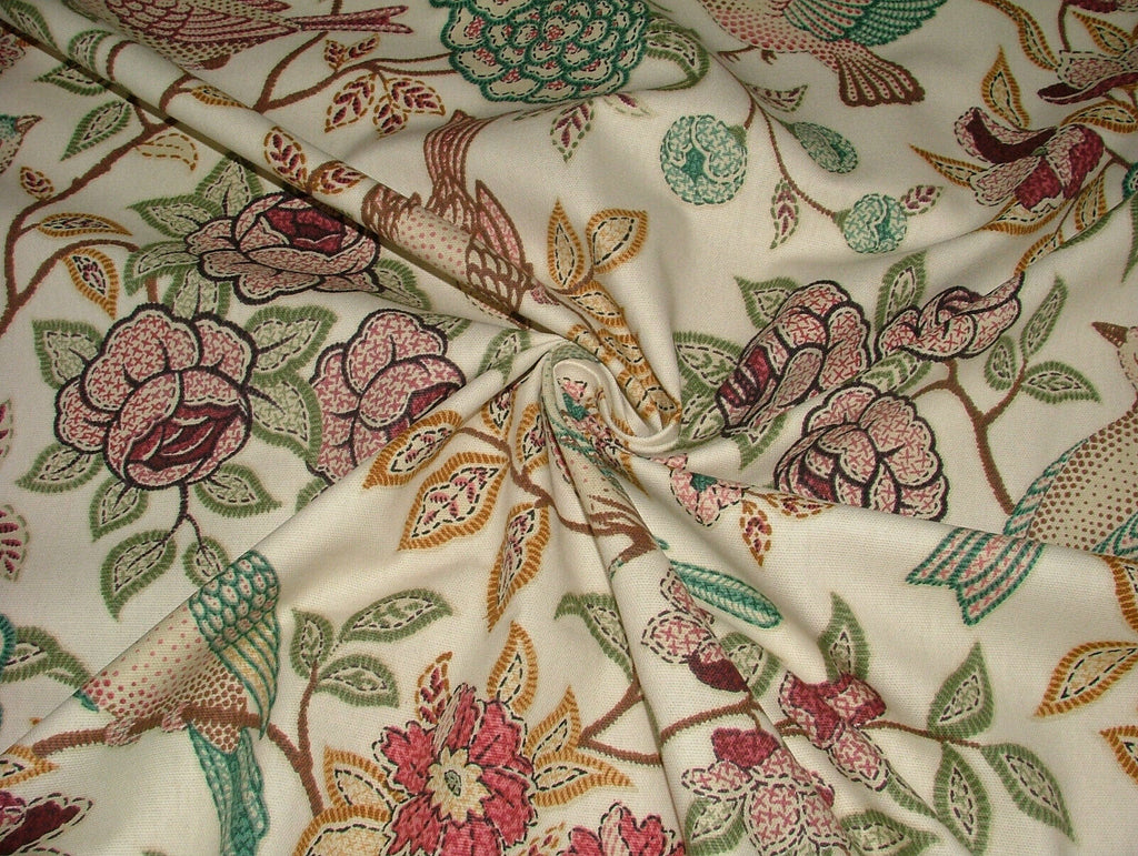 10 Metres Morris Bird Floral Fern Curtain Upholstery Roman Blind Quilting Fabric