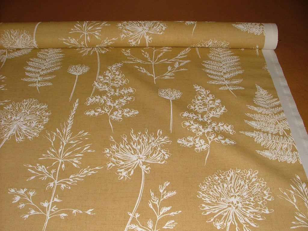 2.4 Metres iLiv Chervil Mustard Cotton Curtain Upholstery Cushion Blind Fabric