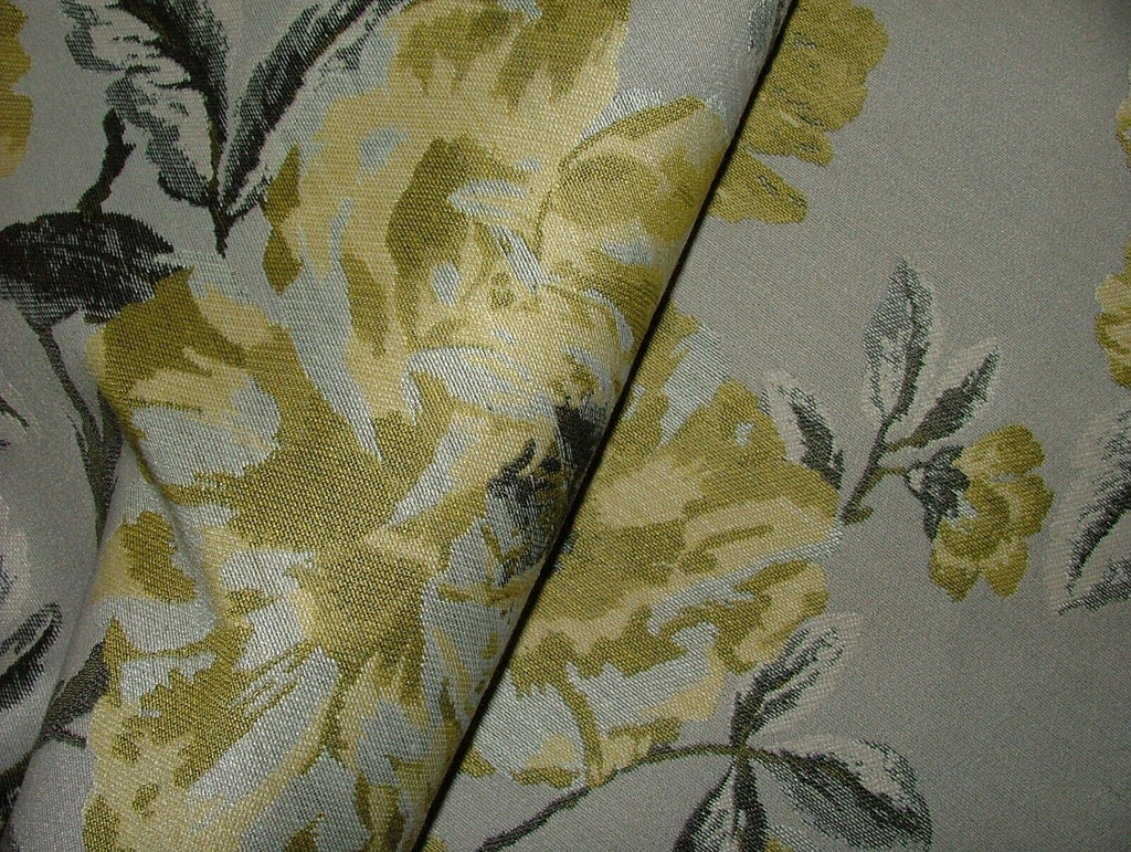 Gervald Mustard Floral Woven Jacquard Curtain Upholstery Cushion Fabric