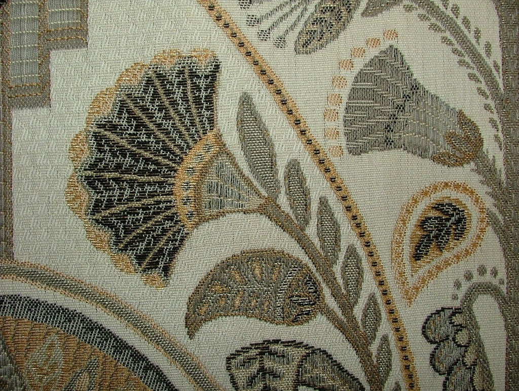 Art Deco Madison Soft Gold  Woven Jacquard Curtain Upholstery Cushion Fabric