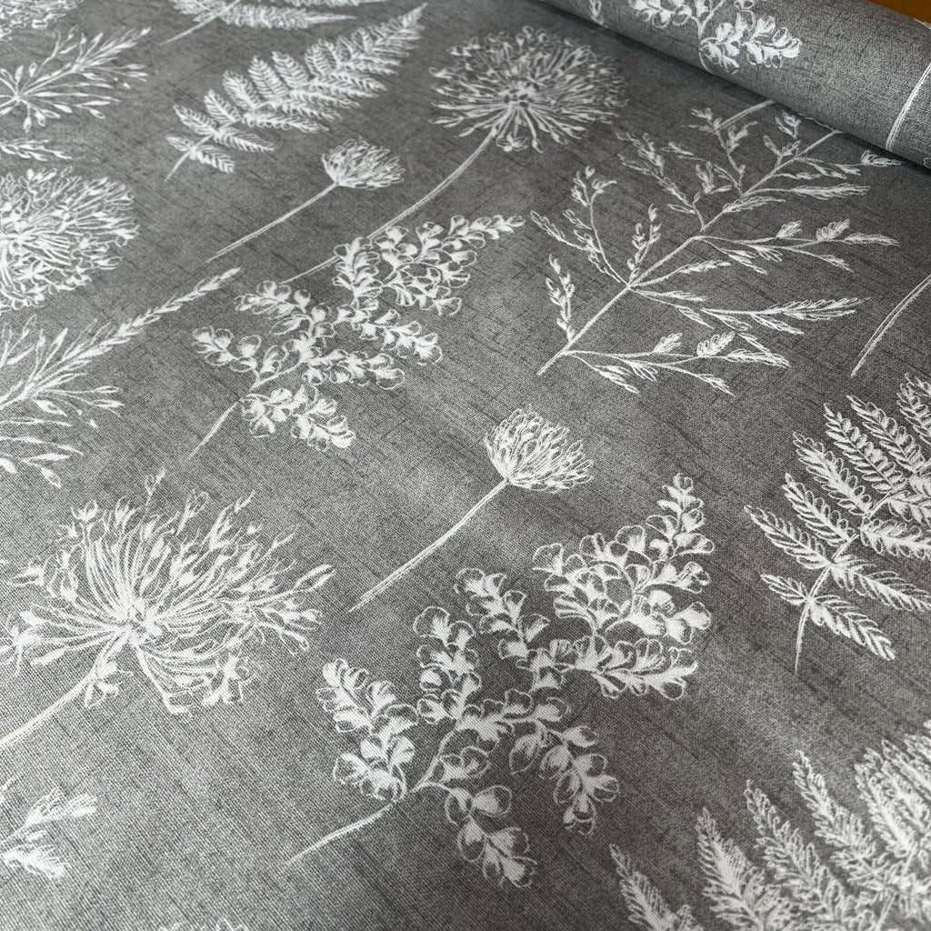 1.1 Metres iLiv Chervil Dove Grey Cotton Curtain Upholstery Cushion Blind Fabric4