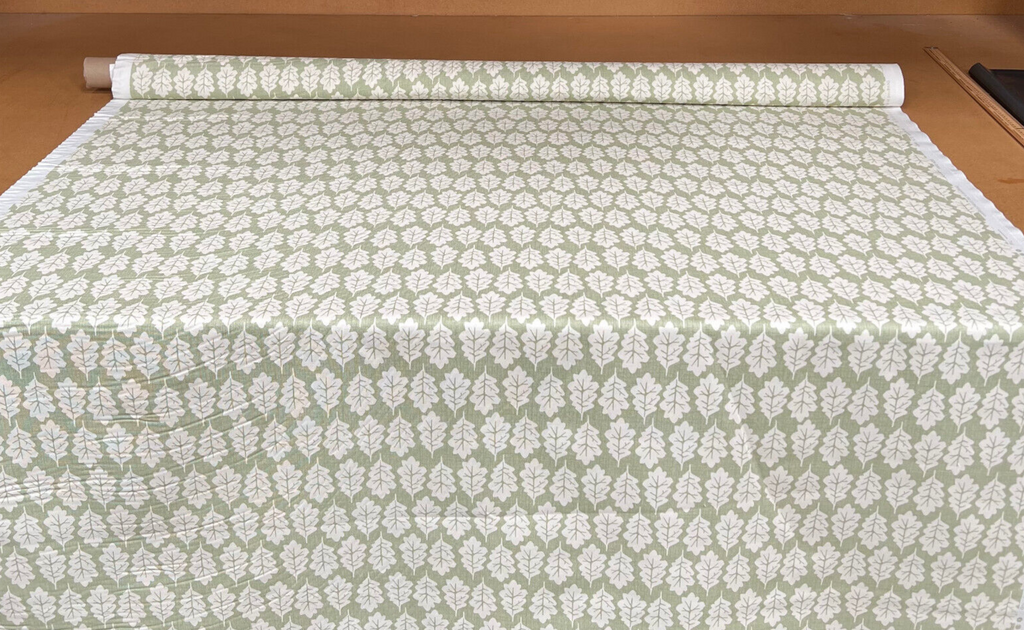 5.4 Metres Oak Leaf Lemongrass Woven Cotton Fabric Cushion Curtain Upholstery