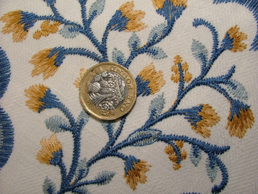 1.7 Metres Aquarius Batik Embroidered Fabric Curtain Upholstery Cushion