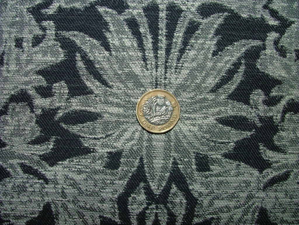 35 Metres Riverhill Indigo Blue Woven Jacquard Fabric Curtain Upholstery Cushion
